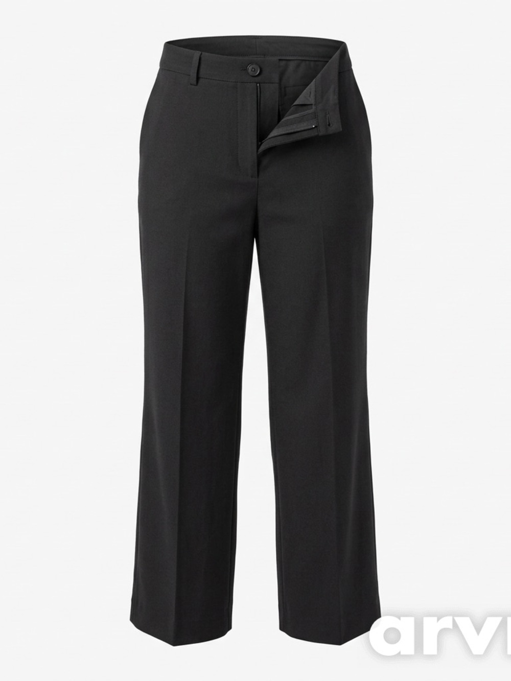 Theory Black Wide-Leg Linen Cropped Pants-Size 4